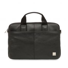 154-258-BLK|KNOMO BROMPTON CLASSIC STANFORD SLIM LAPTOP 13inch BLACK|حقيبة حاسوب محمول رفيعة مصنوعة من الجلد للرجال - 13 إنش من Knomo - أسود