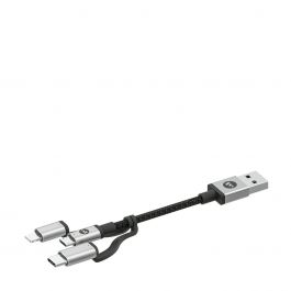 Mophie - Charge and Sync Cable-USB-A to Micro/USB-C/LTG- 1M - Black