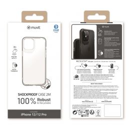 MUVIT FOR CHANGE SHOCKPROOF CASE 2M  TRANSPARENTE Antibacterial Case forAPPLE IPHONE 12 PRO MAX