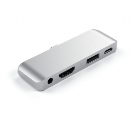 Satechi - Hub - TYPE-C Mobile Pro Hub - For iPad & Type C Smartphones / Tablets - Silver