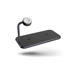 Zens Aluminium Dual Wireless Charger + Watch 10W (3-1 Charger) - Black