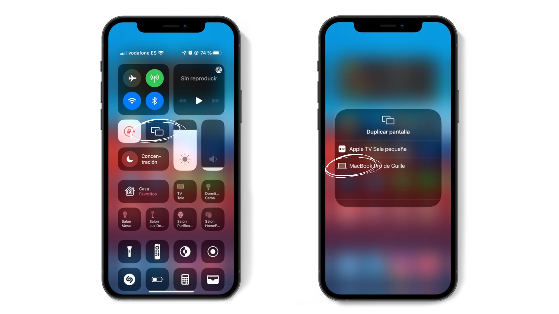 iPhone screen in Mac