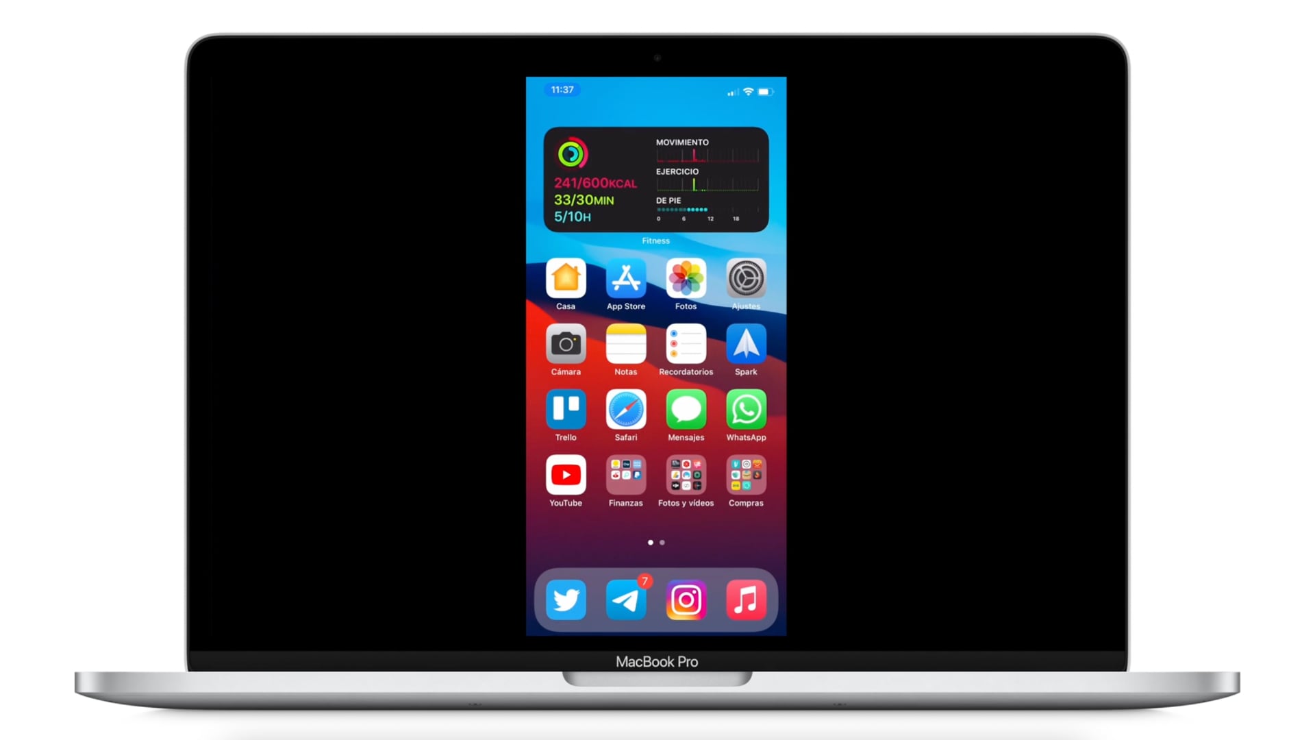 iPhone screen in Mac