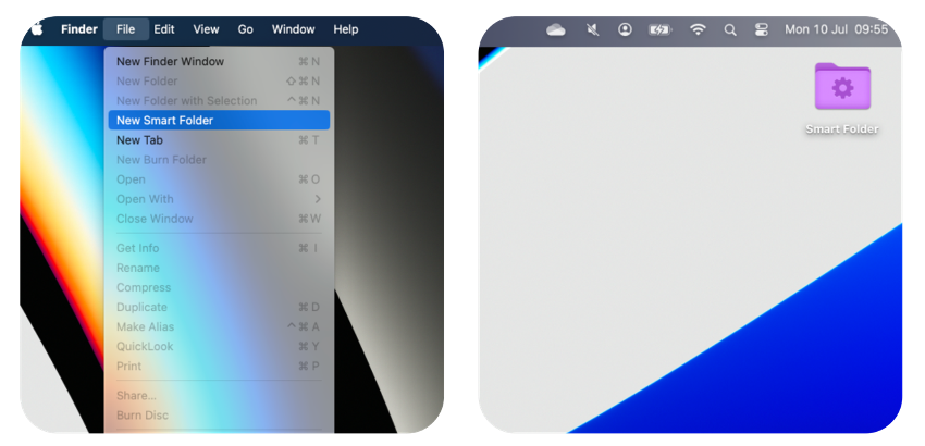 What is a smart folder on a Mac?